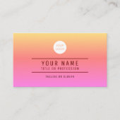 Sinaasappel Roze Abstract Voeg naam & beroep toe L Contactkaartje (Voorkant)