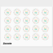 Sinaasappel Roze Blauwgroen Confetti Baby shower D Ronde Sticker (Vel)