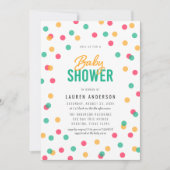 Sinaasappel Roze Blauwgroen Confetti Baby shower Kaart (Voorkant)