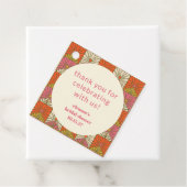 Sinaasappel Roze Bloem Bruiloft Dank Je  Bedankjes Labels (In situ)