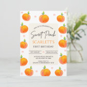 Sinaasappel Roze Bloemen Onze lieve Peach 1e Verja Kaart (Staand voorkant)