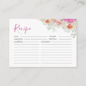 Sinaasappel & Roze Bloemen Vrijgezellenfeest Recep Informatiekaartje (Achterkant)