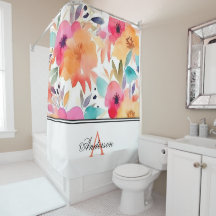 Sinaasappel & roze bloemmonogram