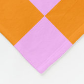 Sinaasappel + Roze Checkered-schaakbordpatroon Fleece Deken (Hoek)