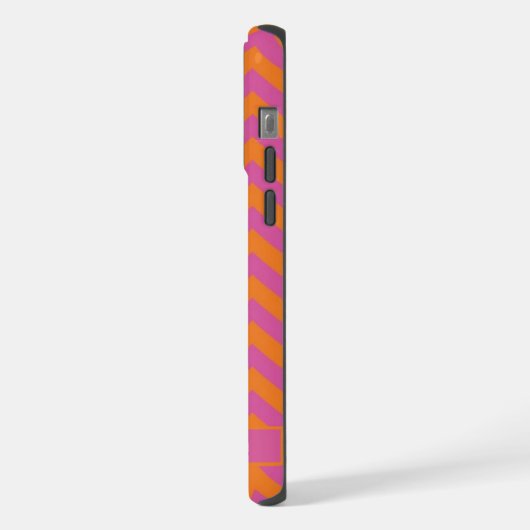  Sinaasappel Roze Chevron Patroon iPhone Hoesje (Linkerkant)