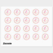 Sinaasappel Roze Dank u Stickers voor bruiloften (Vel)