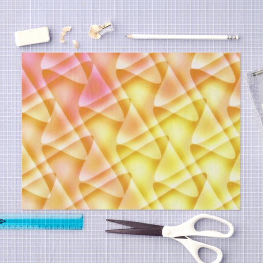 Sinaasappel, Roze en Goud Abstracte geometrische Tissuepapier (Craft)