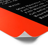 Sinaasappel, roze en zwart-wit Poster (Hoek)