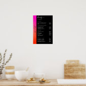 Sinaasappel, roze en zwart-wit Poster (Keuken)