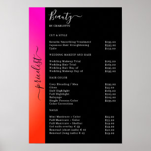 Sinaasappel, roze en zwart-wit Poster