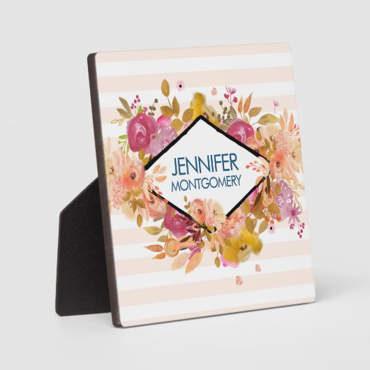 Sinaasappel & Roze Floral Bouquet Fotoplaat (Voorkant)