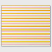 Sinaasappel, Roze & Geel Gestreept Cadeaupapier (Vlak)