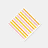 Sinaasappel, Roze & Geel Gestreept Servet (Hoek)