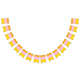 Sinaasappel, Roze & Geel Gestreept Vlaggetjes