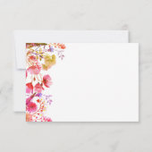 Sinaasappel roze geel wildflower zomer bruidsmeisj kaart (Achterkant)