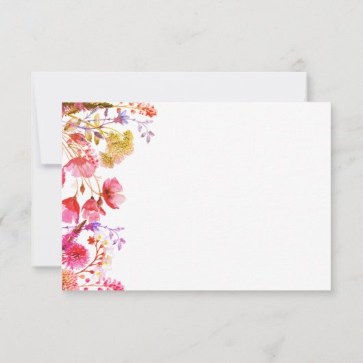 Sinaasappel roze geel wildflower zomer bruidsmeisj kaart (Achterkant)