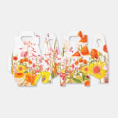 Sinaasappel, Roze & Gele Bloemen Favor Doos Bedankdoosjes (Uitgevouwen)