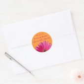 Sinaasappel Roze Gerbera Daisy Save the Date Stick Ronde Sticker (Envelop)