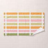 Sinaasappel Roze Goud en Groene Strepen Bad Handdoek (Handdoek)