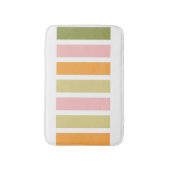 Sinaasappel Roze Goud en Groene Strepen Badmat (Voorkant Verticaal)