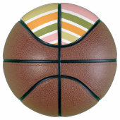 Sinaasappel Roze Goud en Groene Strepen Basketbal (Rechts)