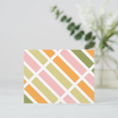 Sinaasappel Roze Goud en Groene Strepen Briefkaart (Staand voorkant)