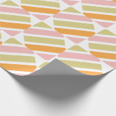 Sinaasappel Roze Goud en Groene Strepen Cadeaupapier (Hoek)