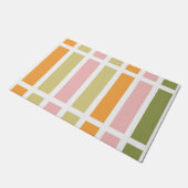 Sinaasappel Roze Goud en Groene Strepen Deurmat (Schuin)