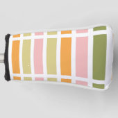 Sinaasappel Roze Goud en Groene Strepen Golfheadcover (Voorkant)