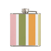 Sinaasappel Roze Goud en Groene Strepen Heupfles (Achterkant)