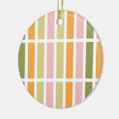 Sinaasappel Roze Goud en Groene Strepen Keramisch Ornament (Links)