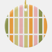 Sinaasappel Roze Goud en Groene Strepen Keramisch Ornament (Achterkant)