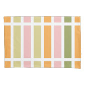 Sinaasappel Roze Goud en Groene Strepen Kussensloop (Voorkant)