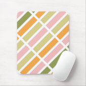 Sinaasappel Roze Goud en Groene Strepen Muismat (Met muis)