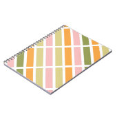 Sinaasappel Roze Goud en Groene Strepen Notitieboek (Linkerzijde)