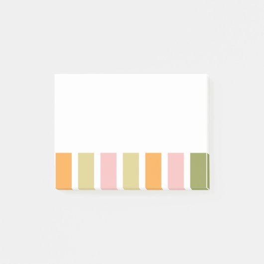 Sinaasappel Roze Goud en Groene Strepen Post-it® Notes (Voorkant)