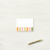 Sinaasappel Roze Goud en Groene Strepen Post-it® Notes (Op bureau)