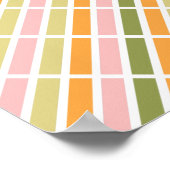 Sinaasappel Roze Goud en Groene Strepen Poster (Hoek)