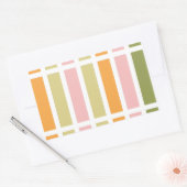 Sinaasappel Roze Goud en Groene Strepen Rechthoekige Sticker (Envelop)