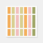 Sinaasappel Roze Goud en Groene Strepen Servet (Voorkant)