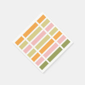 Sinaasappel Roze Goud en Groene Strepen Servet (Hoek)