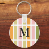 Sinaasappel Roze Goud en Groene Strepen Sleutelhanger (Achterkant)