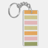 Sinaasappel Roze Goud en Groene Strepen Sleutelhanger (Voorkant Links)