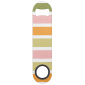 Sinaasappel Roze Goud en Groene Strepen Speed Flessenopener (Achterkant)