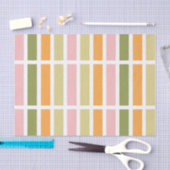 Sinaasappel Roze Goud en Groene Strepen Tissuepapier (Craft)