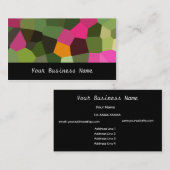 Sinaasappel, roze, groen, zwart Abstract Visitekaa Visitekaartje (Voorkant / Achterkant)