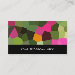Sinaasappel, roze, groen, zwart Abstract Visitekaa Visitekaartje