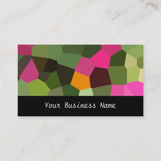 Sinaasappel, roze, groen, zwart Abstract Visitekaa Visitekaartje (Voorkant)