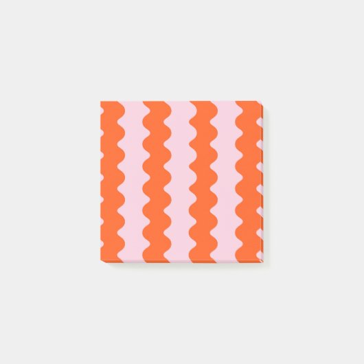 Sinaasappel Roze Groovy Stripe Moderne Minimalisti Post-it® Notes (Voorkant)