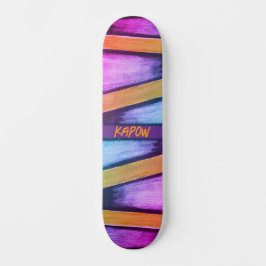 Sinaasappel, roze, paarse en blauwe graphics Skate Persoonlijk Skateboard